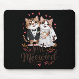 Bachelorette Wedding Party Bride Groom Cats Just M Mouse Pad