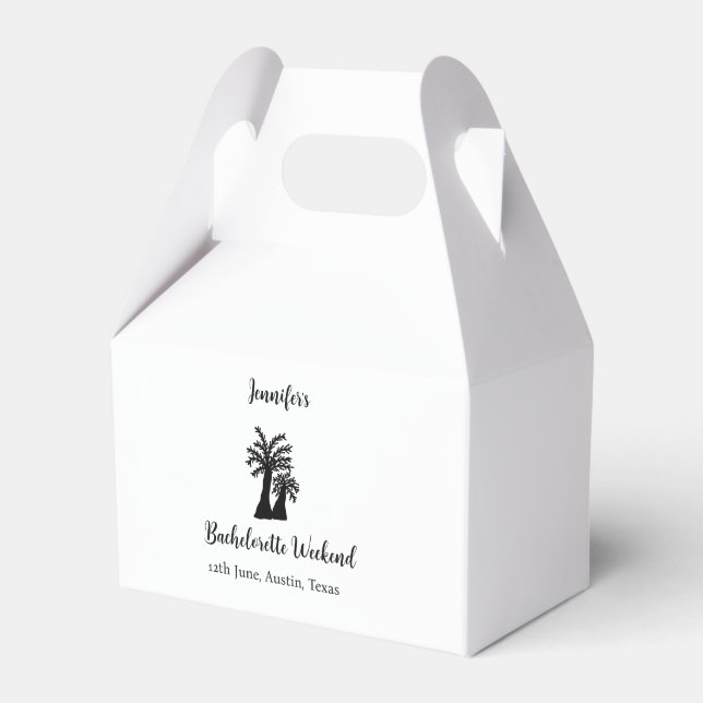 Bachelorette weekend coconut tree club add name  favour box (Front Side)