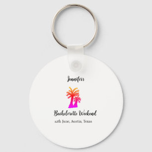 Bachelorette weekend coconut tree club add name key ring