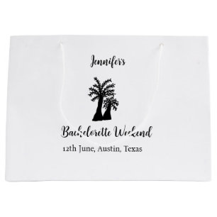 Bachelorette weekend coconut tree club add name large gift bag