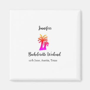 Bachelorette weekend coconut tree club add name  magnet