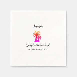 Bachelorette weekend coconut tree club add name napkin