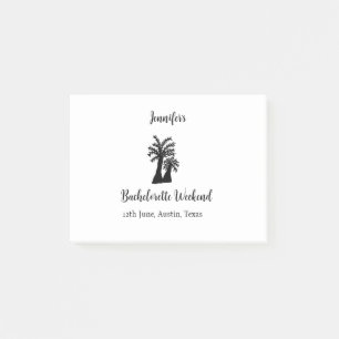 Bachelorette weekend coconut tree club add name post-it notes