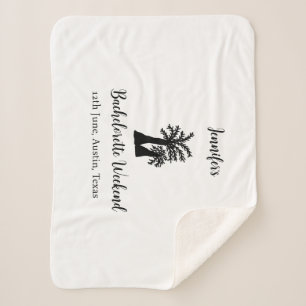 Bachelorette weekend coconut tree club add name  sherpa blanket