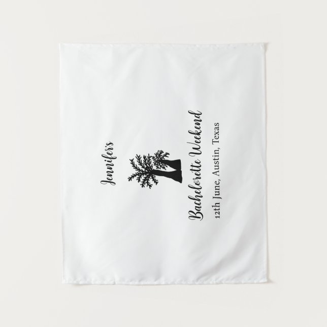 Bachelorette weekend coconut tree club add name  tapestry (Front)