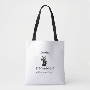 Bachelorette weekend coconut tree club add name  tote bag