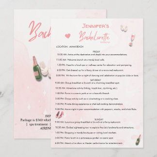 Bachelorette Weekend Editable Itinerary Invitation