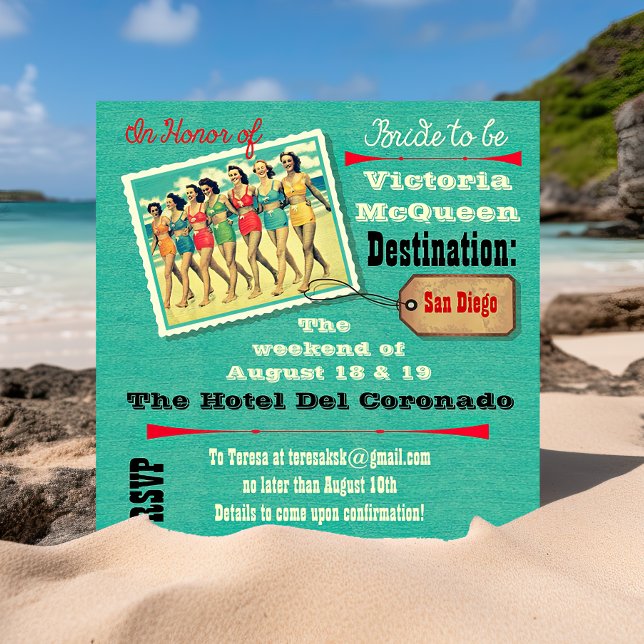 Bachelorette Weekend Getaway Party Invitations (Creator Uploaded)