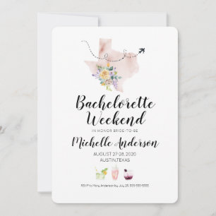 Bachelorette Weekend in Austin Texas Invitation