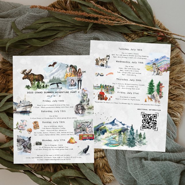 Bachelorette Weekend Itinerary | Alaska Cruise Invitation (Creator Uploaded)