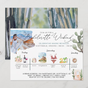 Bachelorette Weekend Itinerary Desert Cactus Inv Invitation