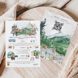 Bachelorette Weekend Itinerary   Forest Mountain Invitation