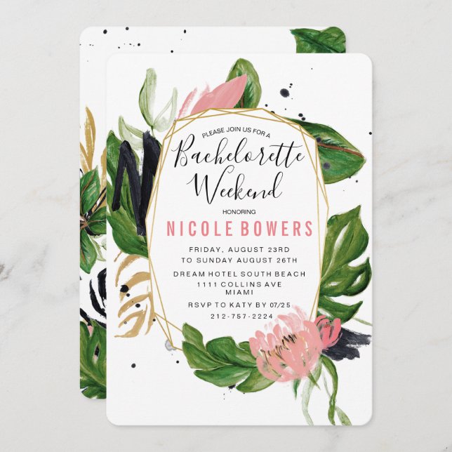 Bachelorette Weekend Itinerary Invitation (Front/Back)