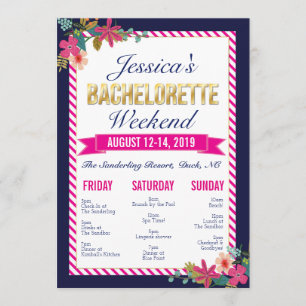 Bachelorette Weekend Itinerary Invitation