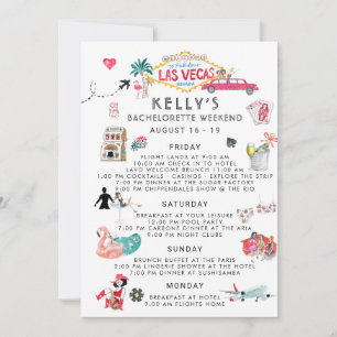 Bachelorette Weekend Itinerary Las Vegas Invitation