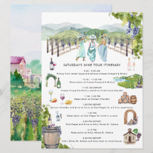 Bachelorette Weekend Itinerary Napa Winery Invitation