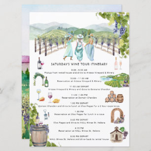 Bachelorette Weekend Itinerary   Napa Winery  Invitation