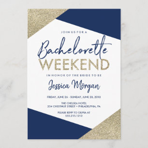 Bachelorette Weekend Itinerary Navy Invitation
