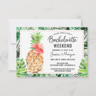 Bachelorette Weekend Itinerary Pineapple Tropical Invitation
