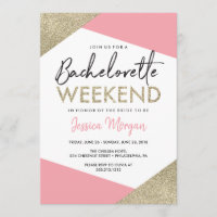 Bachelorette Weekend Itinerary Pink and Gold