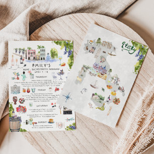 Bachelorette Weekend Itinerary   Rome, Italy Invitation