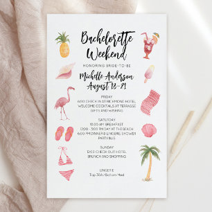 Bachelorette Weekend Itinerary Watercolor Beach