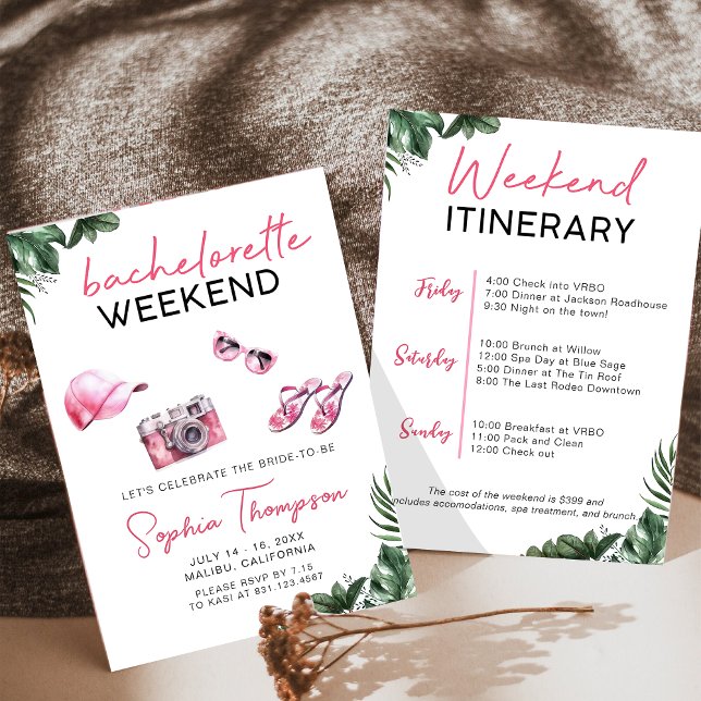 Bachelorette Weekend Palm Beach Invitation (Creator Uploaded)