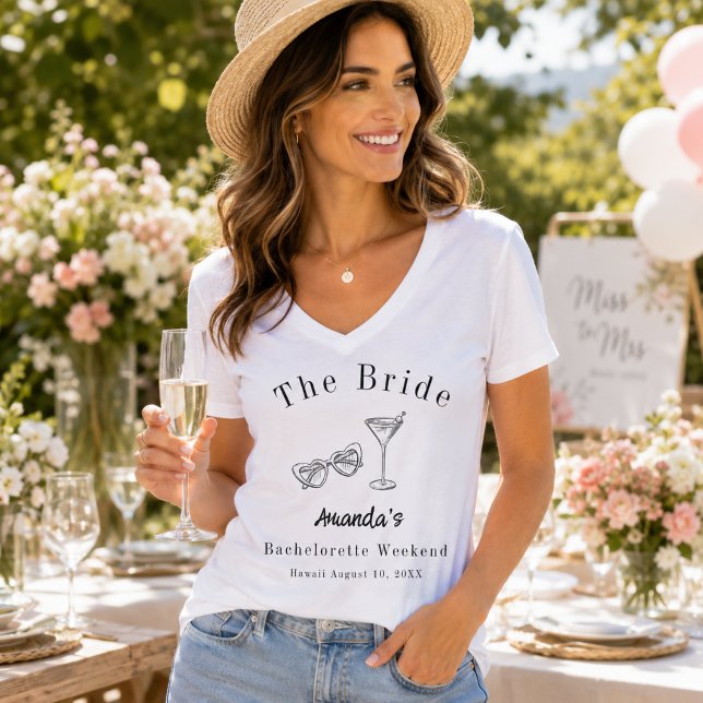 Bachelorette Weekend Party Bride Beach T-Shirt (Creator Uploaded)