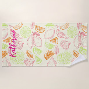 Bachelorette weekend party Bridesmaid Lemon Beach Towel