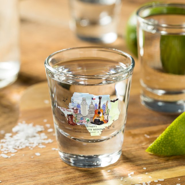 Bachelorette Weekend Party Favour | Austin, Texas Shot Glass (Creator Uploaded)