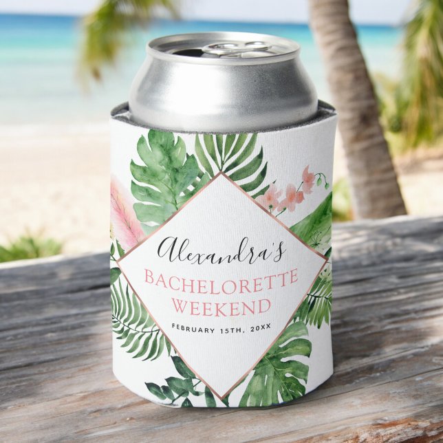 Bachelorette Weekend Party Tropical Palms Can Cooler (Creator Uploaded)