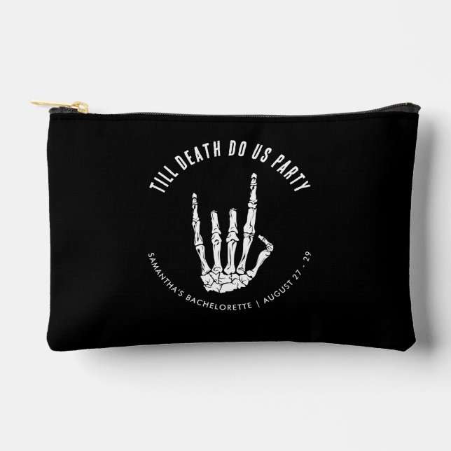 Bachelorette Weekend Till Death Do Us Party Custom Accessory Pouch (Front)