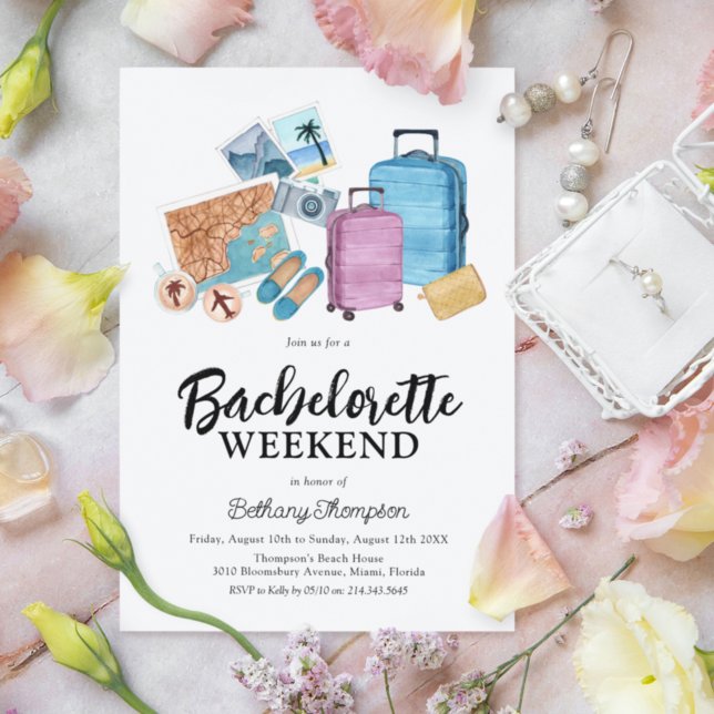 Bachelorette Weekend Vacation Itinerary Invitation (Creator Uploaded)