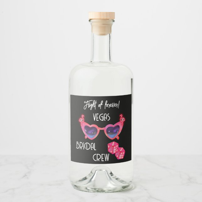 Bachelorette Weekend Vegas Pink Personalised Liquor Bottle Label (Front)