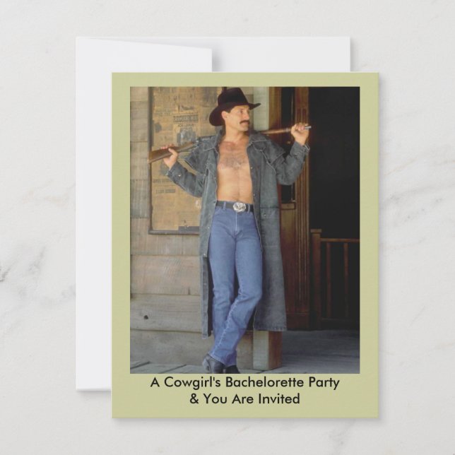 Bachelorette's bachelorette Party Down Invitation (Front)