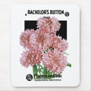 Bachelor's Button Seed Packet Label Mouse Pad