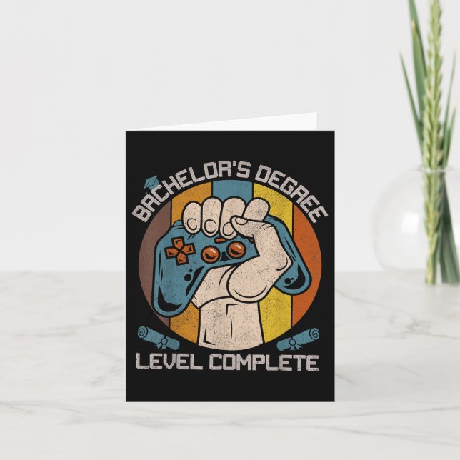 Bachelors Degree Level Complete Gamer Graduation C Card (Front)