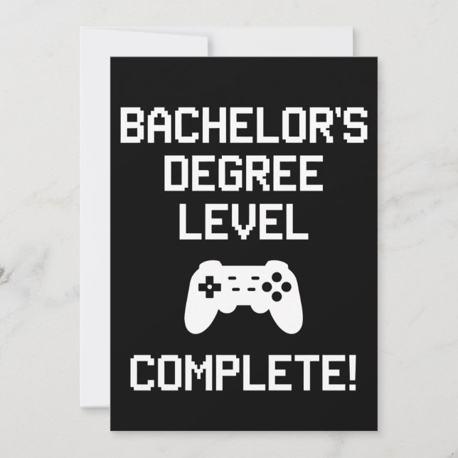 Bachelor's Degree Level Complete Gaming Gamer Invitation (Front)