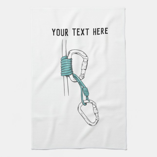 Bachmann hitch rock climbing tea towel (Vertical)