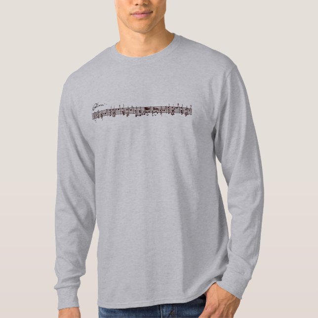 Bach's Chaconne for Violin -1st line- original ms. T-Shirt (Front)