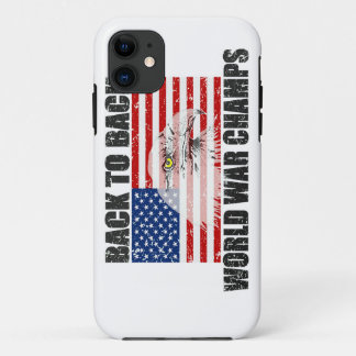 Back 2 Back World War Champs US Flag Distressed iPhone 11 Case