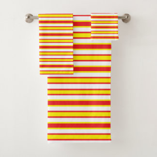 Back and Forth Red and Yellow Bath Towel Set