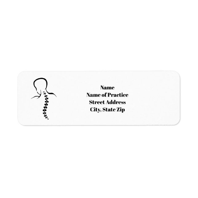 Back and Spine Outline Chiropractic Address Labels (Front)