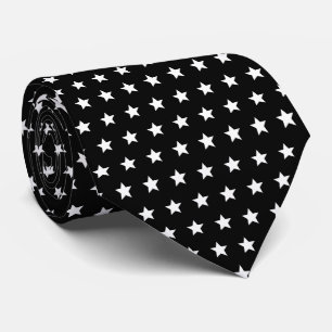 Back and white Stars Pattern Tie
