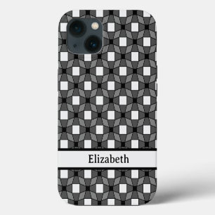 Back and White Wave Optical Illusion Pattern Name iPhone 13 Case