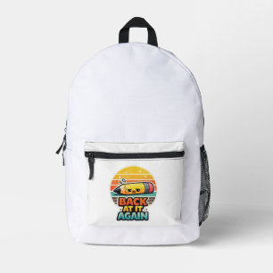 Back At It Again Funny Pencil School Design Printed Backpack