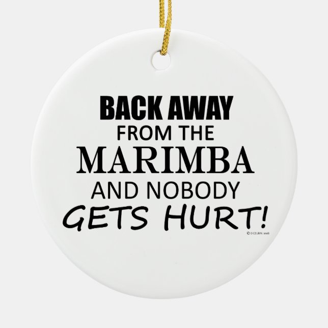 Back Away From The Marimba Ceramic Tree Decoration (Front)