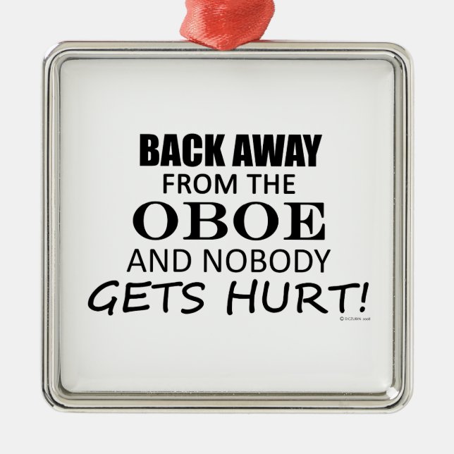 Back Away From The Oboe Metal Tree Decoration (Front)