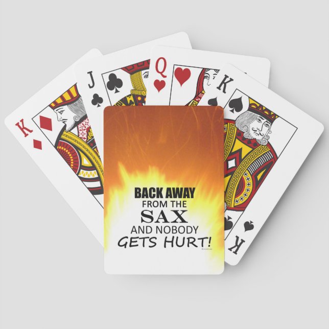 Back Away From The Sax Playing Cards (Back)