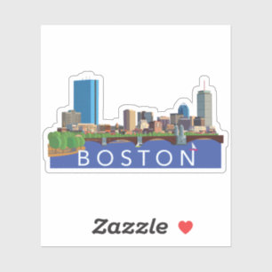 Back Bay Boston Skyline Computer Illustration